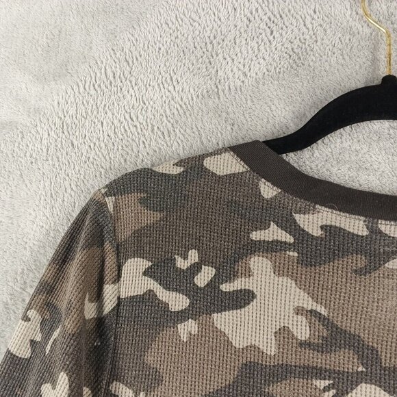 Time & Tru Women Sweater Size XXL(20-22) Camouflage Waffle Knit Henley - Picture 11 of 11